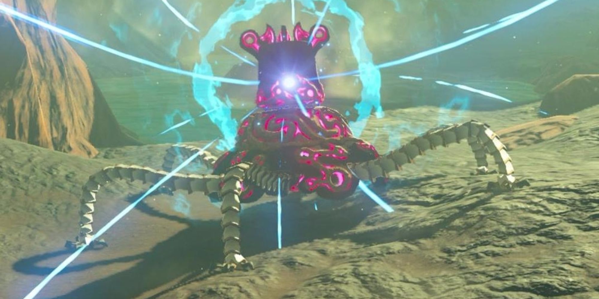 A Guardian charging up a blast in BOTW