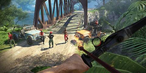Player Aims A Bow At A Group Of Enemies