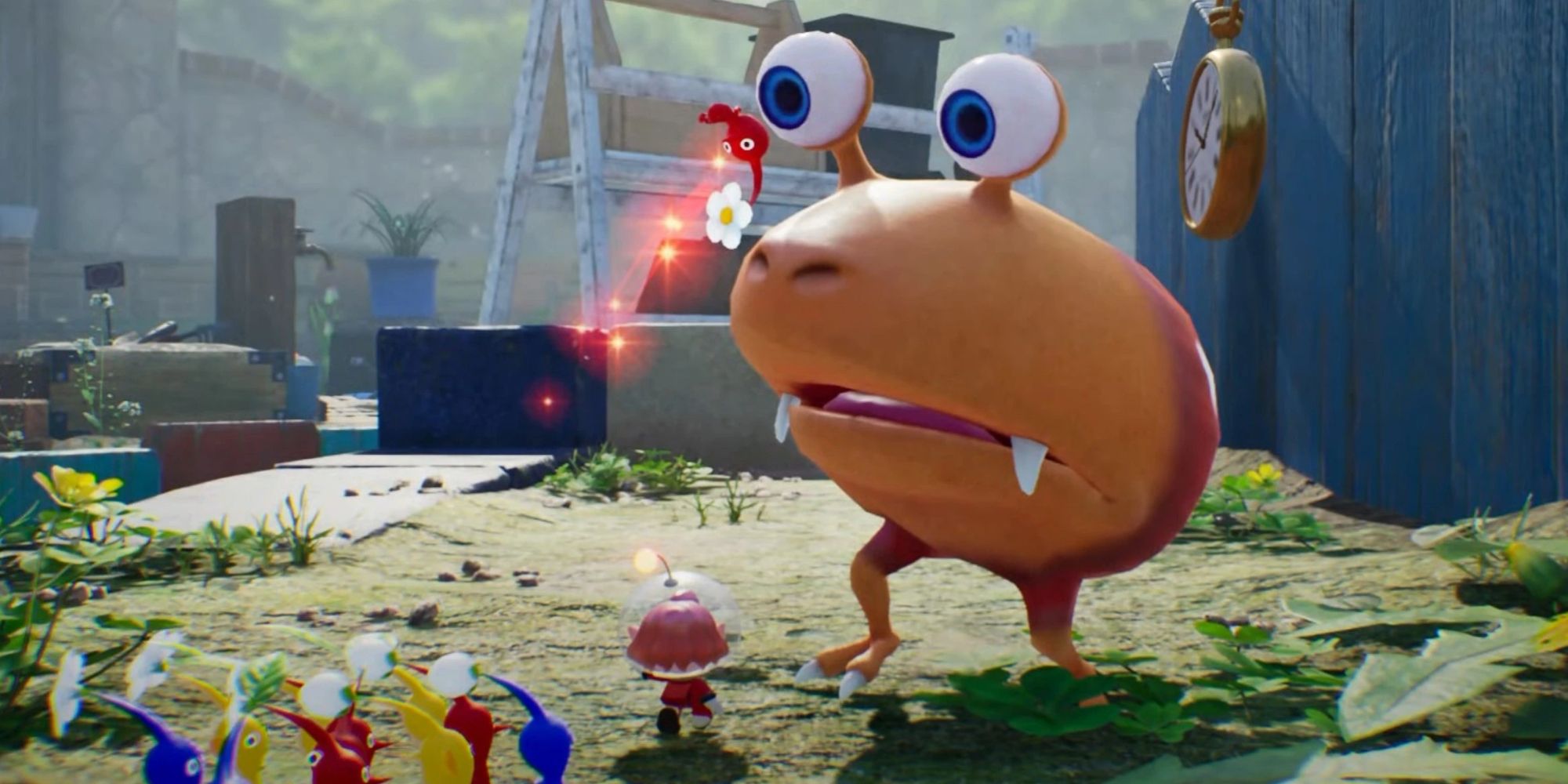 An image of a Bulborb from Pikmin, a large alien enemy.