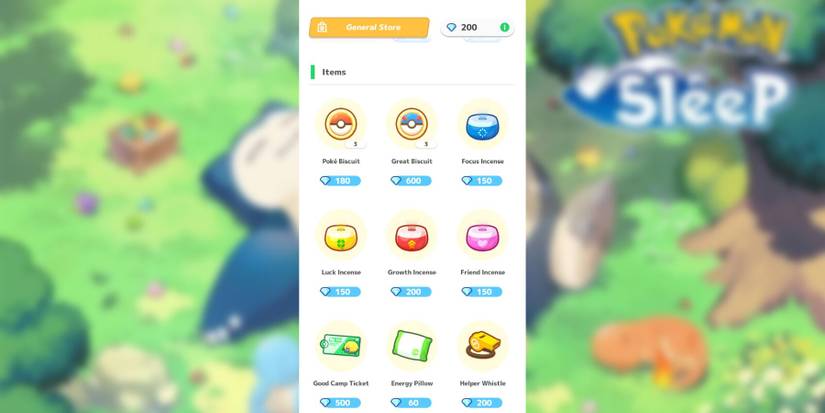 image showing the general store in pokemon sleep for buying biscuits.