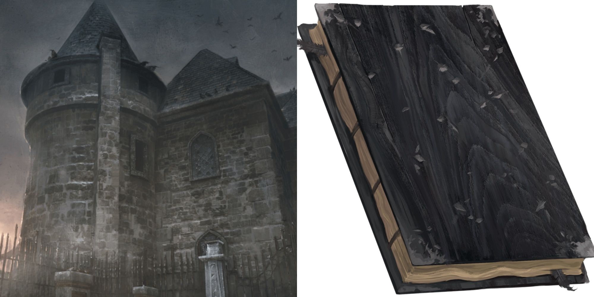 candlekeep mysterious official art via Wizards of the Coast the haunted manor and the book of the raven