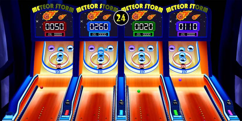 Four players competing in Carnival Games