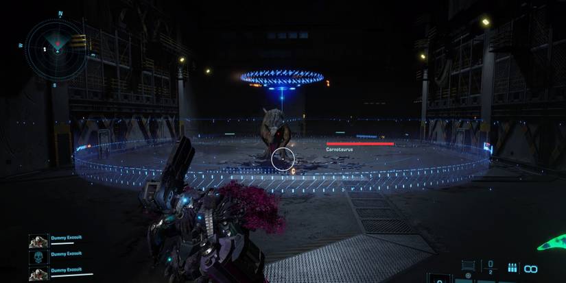 In-game footage of an Carnotaurus from Exoprimal