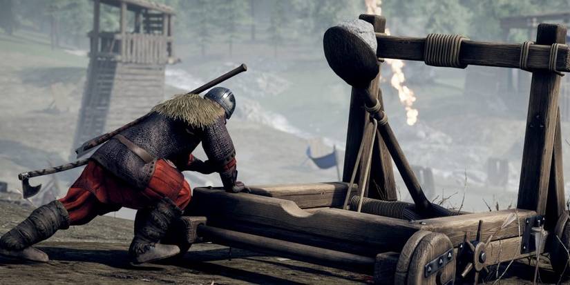 Catapult Being Used On A Hill In Mordhau
