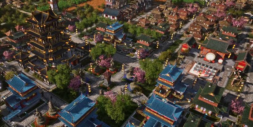 Celestial Empire bird's eye view of the sample developed base city