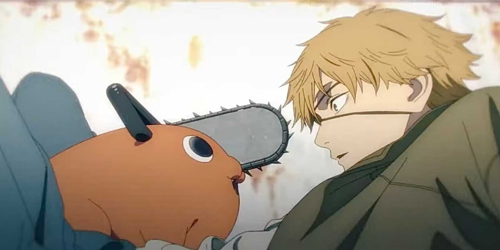 Chainsaw Man Anime - Denji Looking At Poochita
