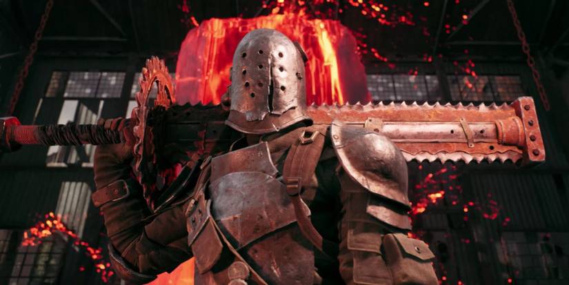 The Challenger Archetype from Remnant 2 holding a sword across its shoulders