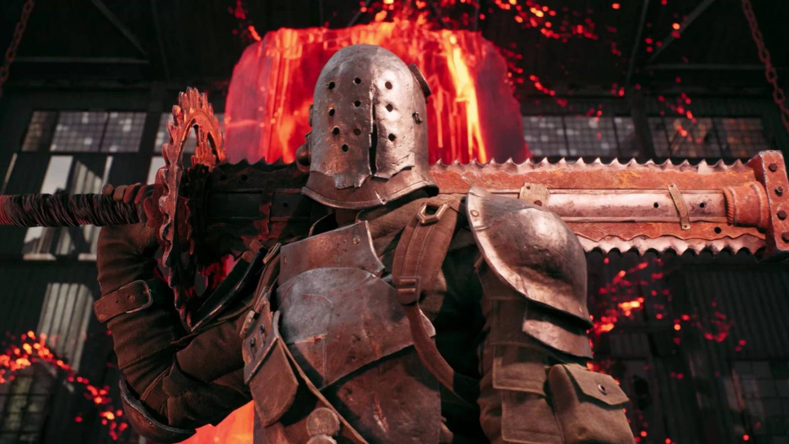 The Challenger Archetype from Remnant 2 holding a sword across its shoulders