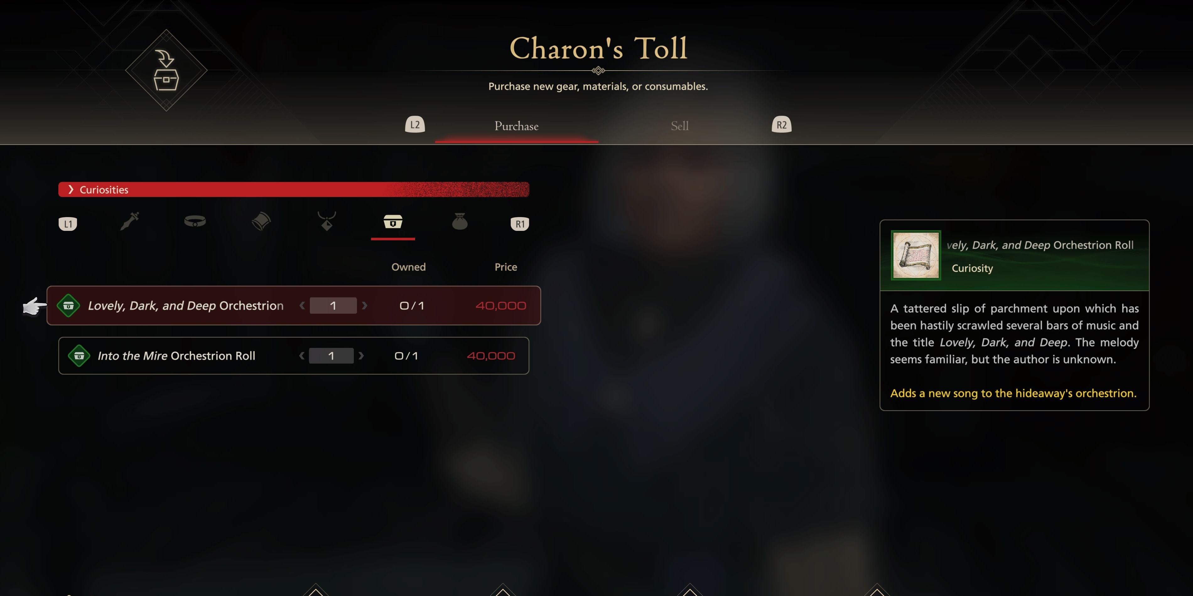 Charon's Toll Into The Mire Orchestrion Roll