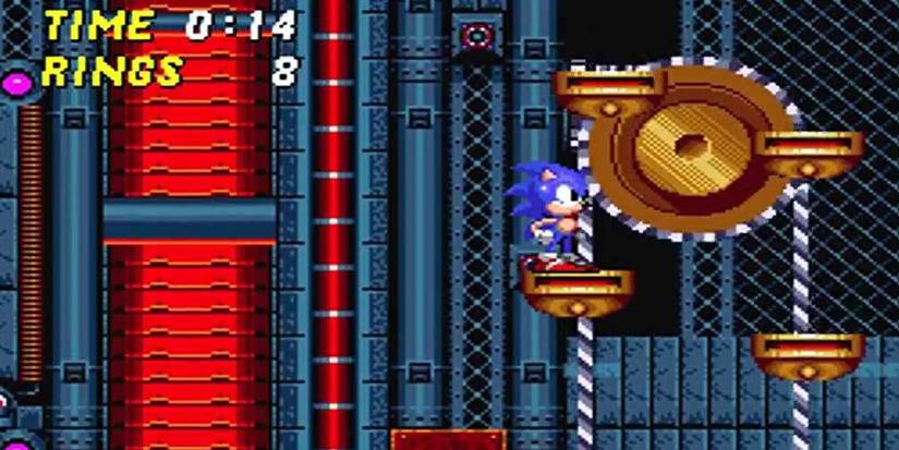 Sonic Standing On A Platform On Metropolis Zone