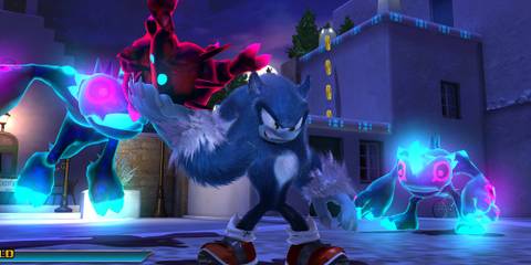 Werehog Sonic Surrounded By Monsters in Sonic Unleashed