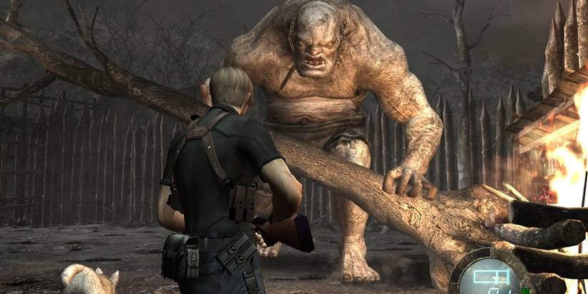 Leon Taking On El Gigante Who Is Holding A Tree Trunk