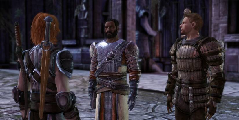 A city elf warden after joining the Grey Wardens in Dragon Age: Origins