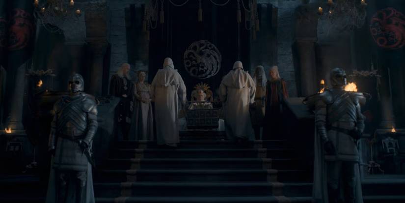 Old King Jaehaerys I Targaryen at the Great Council of 101 AC in House of the Dragon.