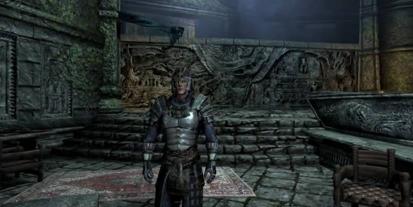 Blades Armor wearing character in Skyrim