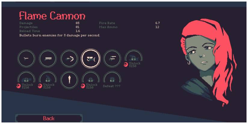 20 Minutes Till Dawn Scarlett character select with Flame Cannon