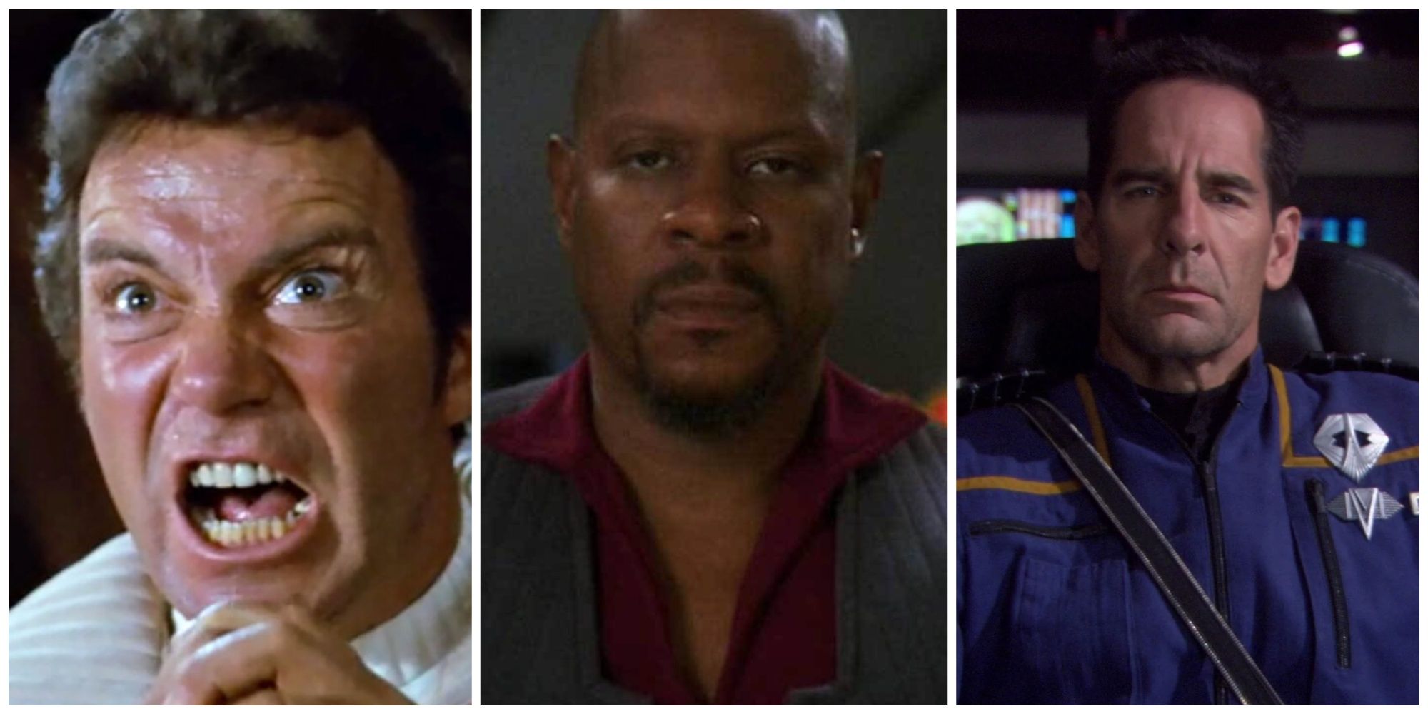 William Shatner as James Kirk. Avery Brooks as Benjamin Sisko. Scott Bakula as Jonathan Archer.