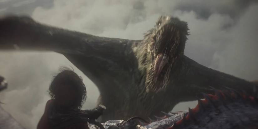 Vhagar pursues Lucerys and Arrax in House of the Dragon.