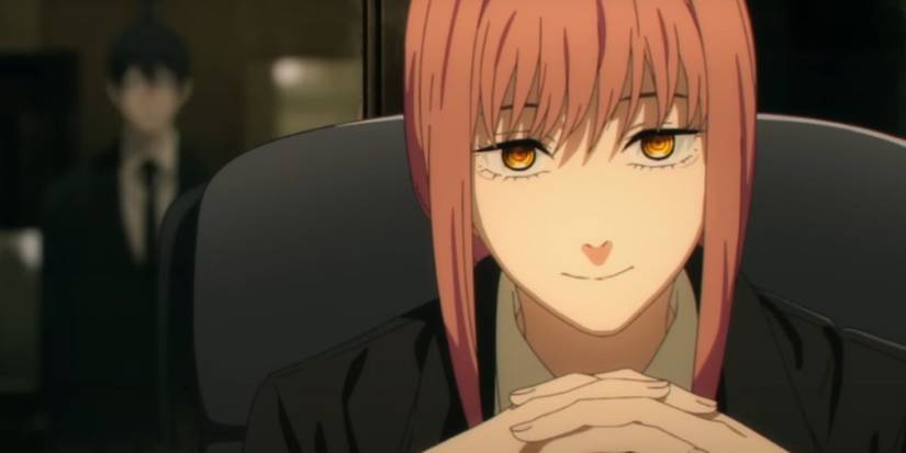 Makima Smiling During A Meeting In Chainsaw Man