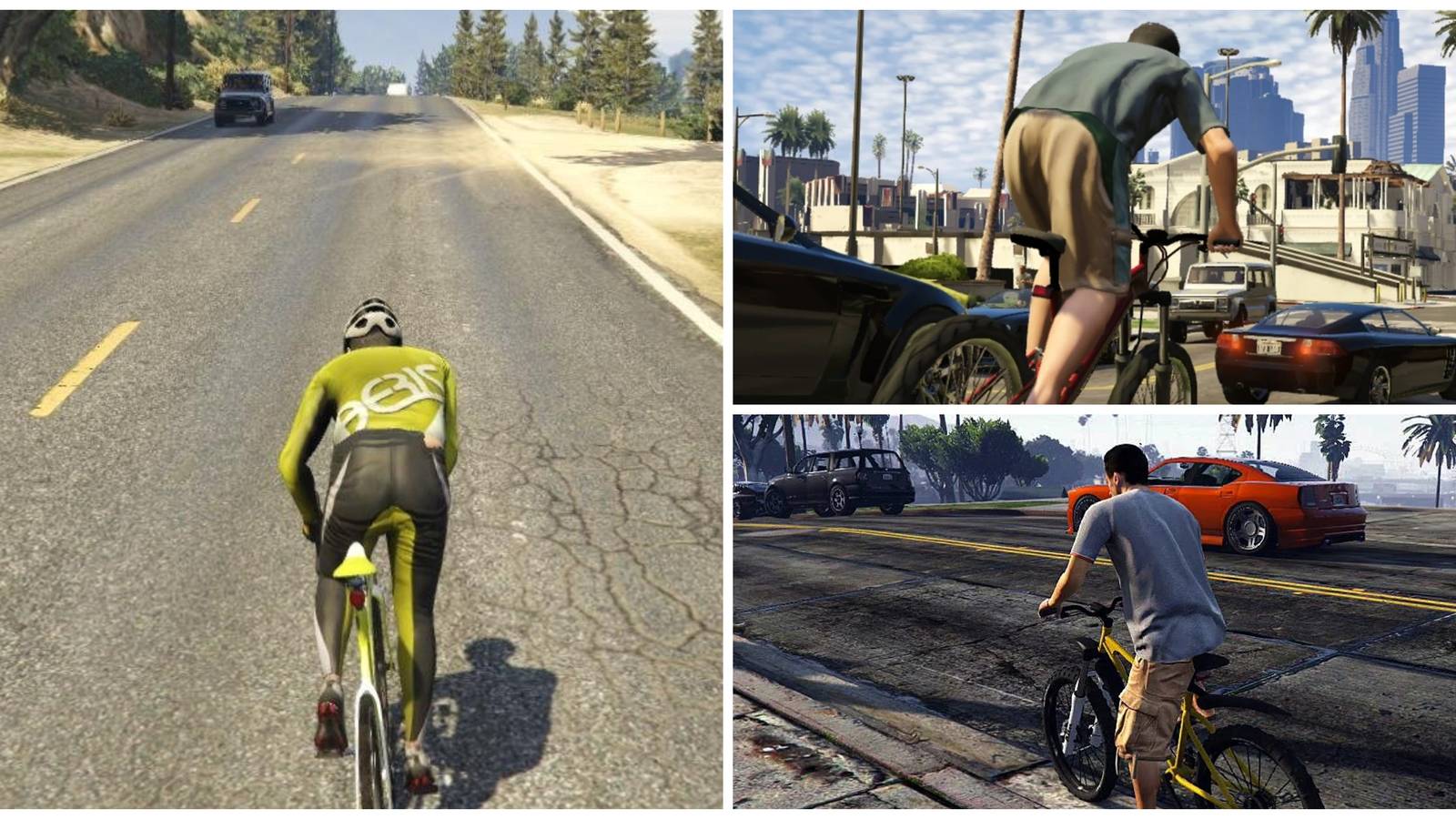 gta 5 characters on bicycles