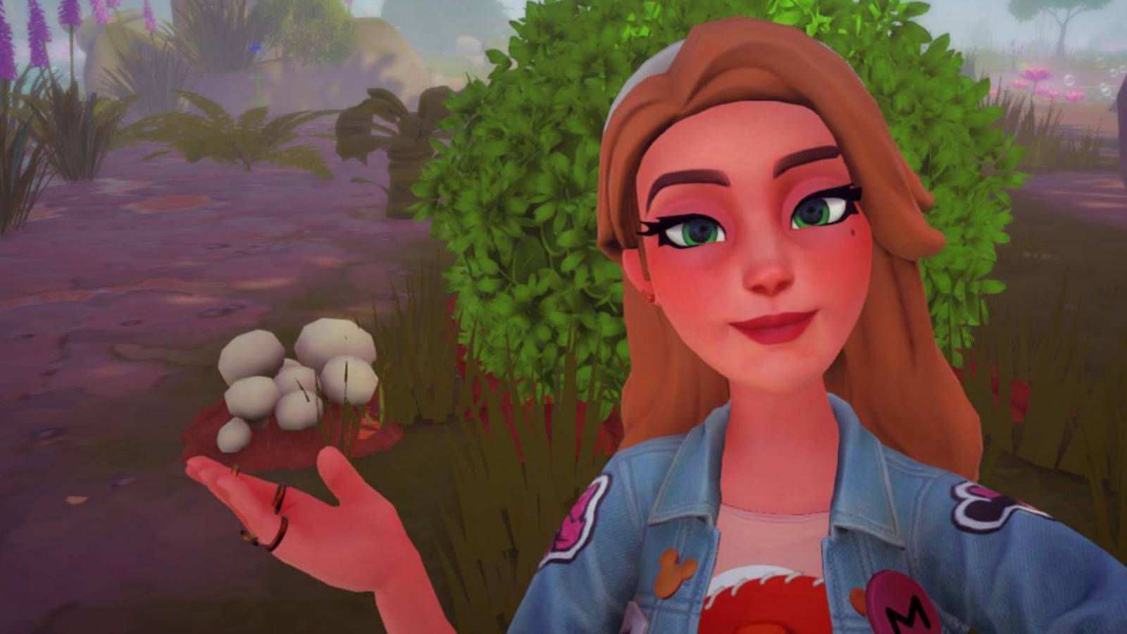 player showing off mushroom patch