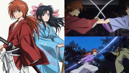 Rurouni Kenshin cover with several fight scenes