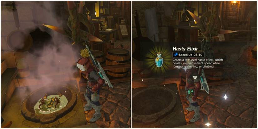 cooking hightail lizards to make hasty elixir