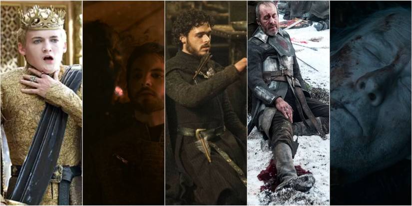 The deaths of the five kings in Game of Thrones. 