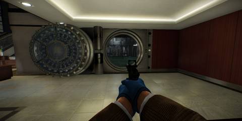 payday 2 player accessing the big bank vault