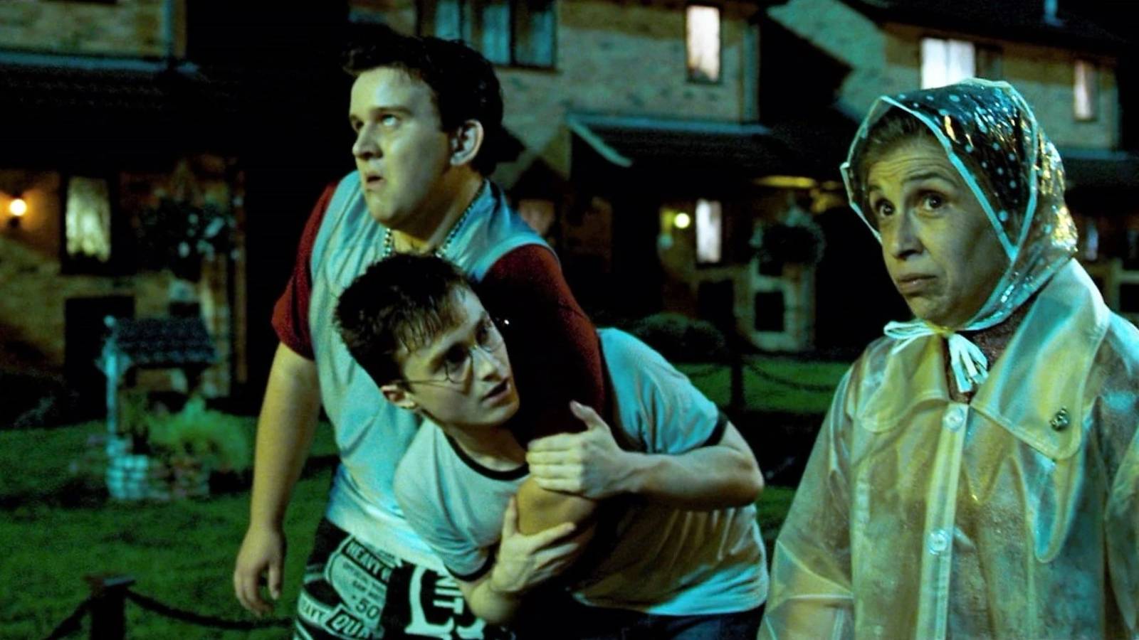 Dudley Dursley Harry Potter and Mrs. Arabella Doreen Figg in Harry Potter and the Order of the Phoenix.