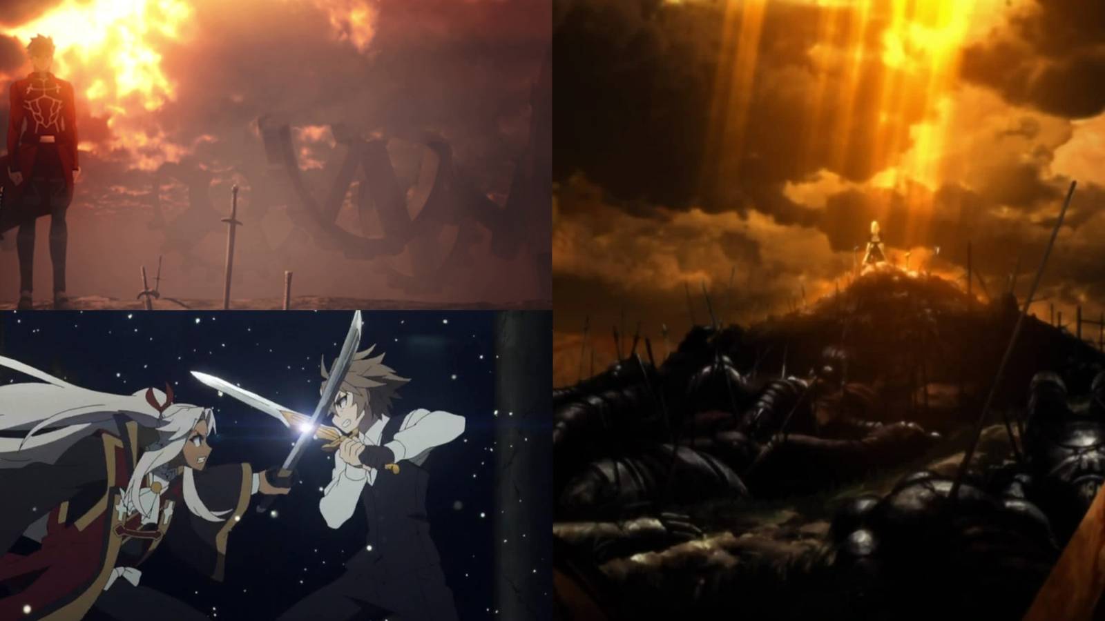 Different scenes of the Fate wars