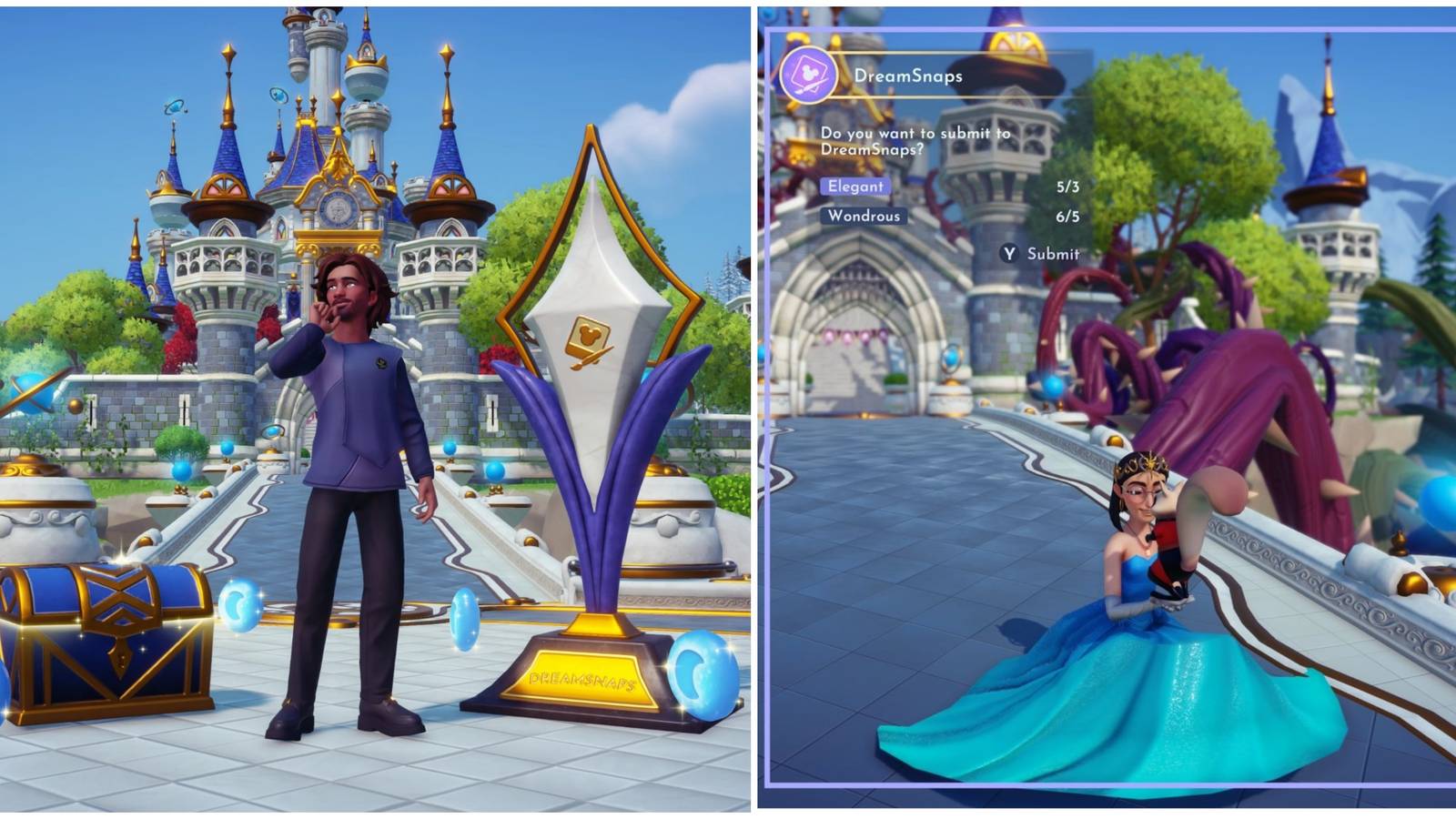 moonstones chest in front of castle and castle challenge