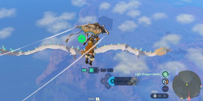 link flying to meet the light dragon