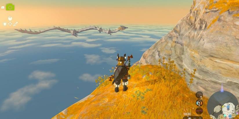 light dragon flying past the tutorial island