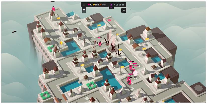 Isle Of Arrows defending against a wave