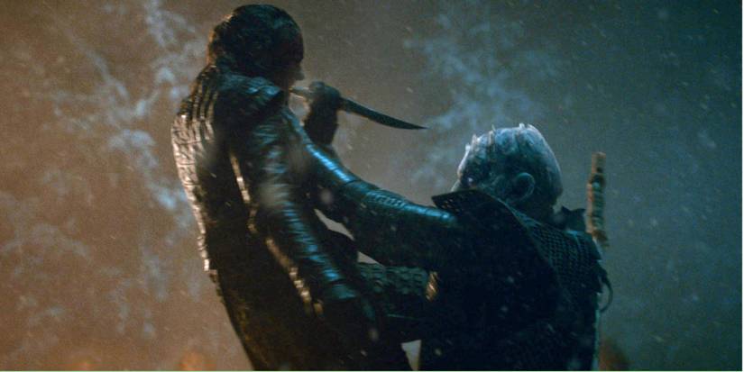 Arya and the Night King in Game of Thrones.
