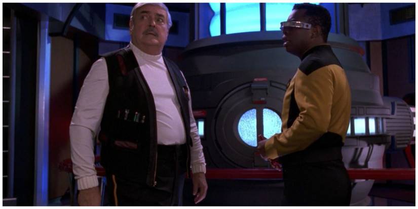 James Doohan as Montgomery Scott. Levar Burton as Geordi LaForge.