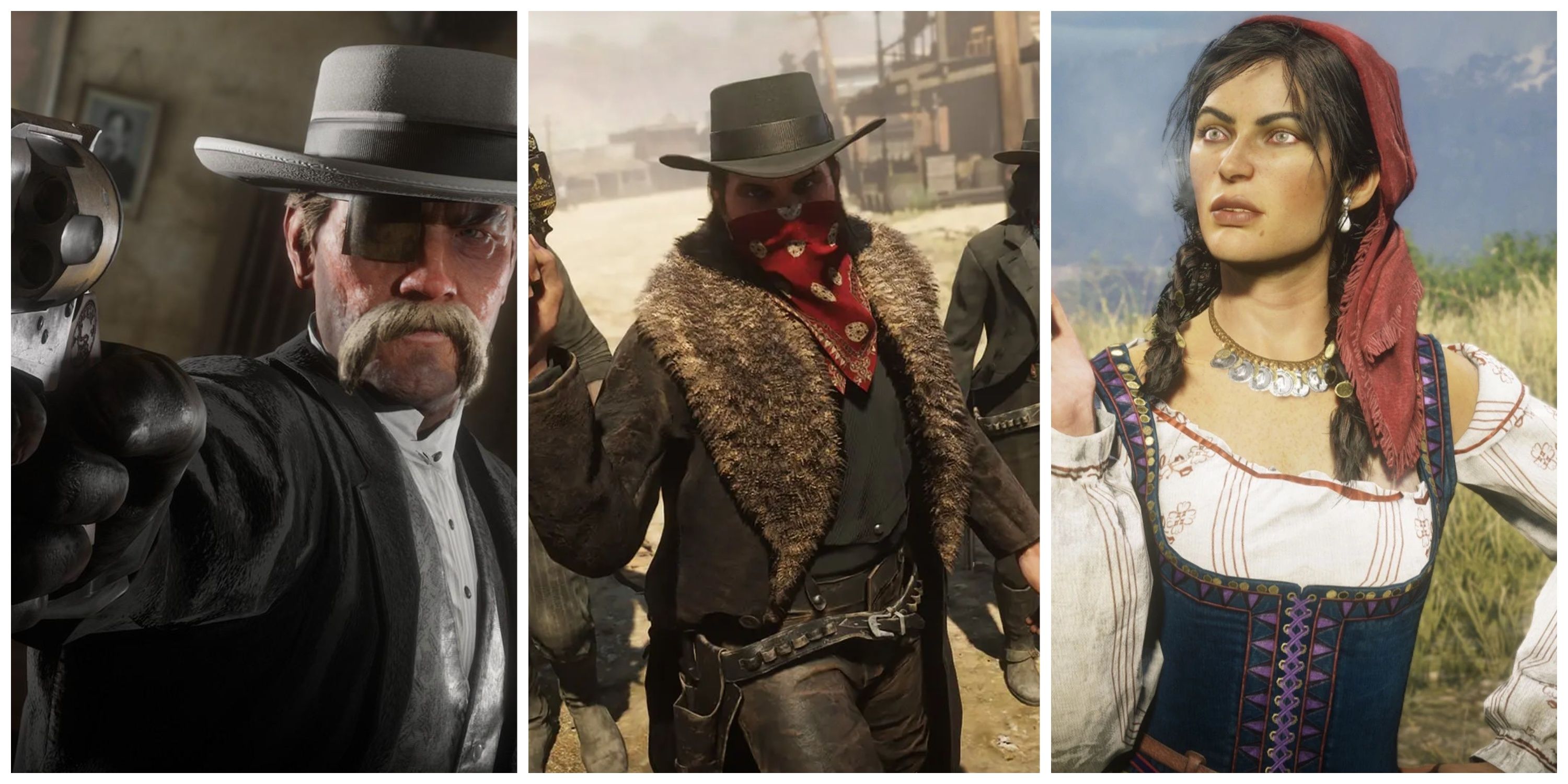 red dead online characters: tom davies, madame nazar, player created character, 