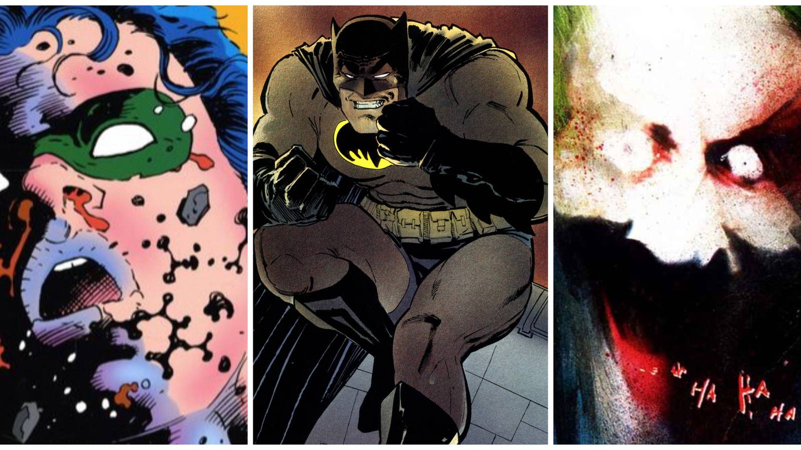 darkest batman comics: death in the family, dark knight returns, a serious house on a serious earth