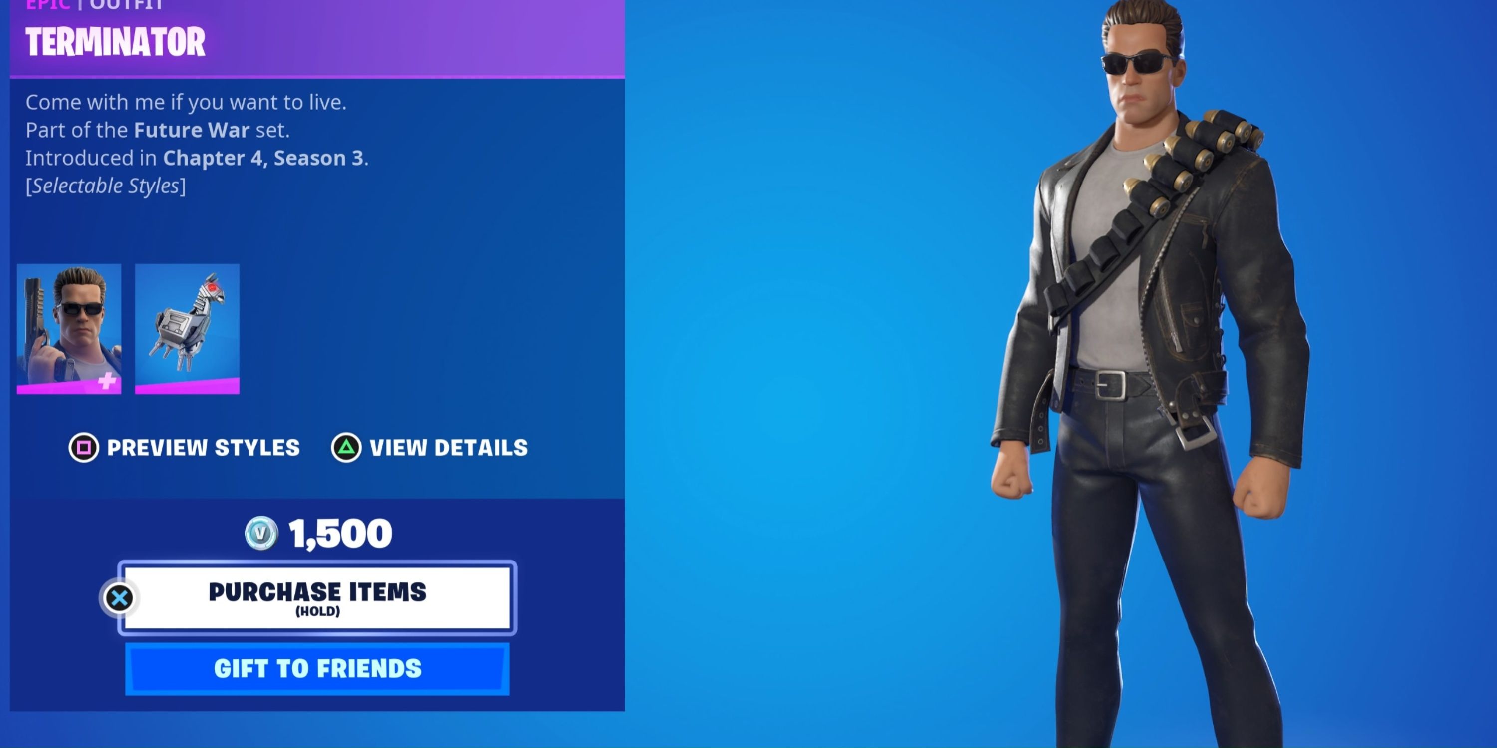 terminator outfit in fortnite