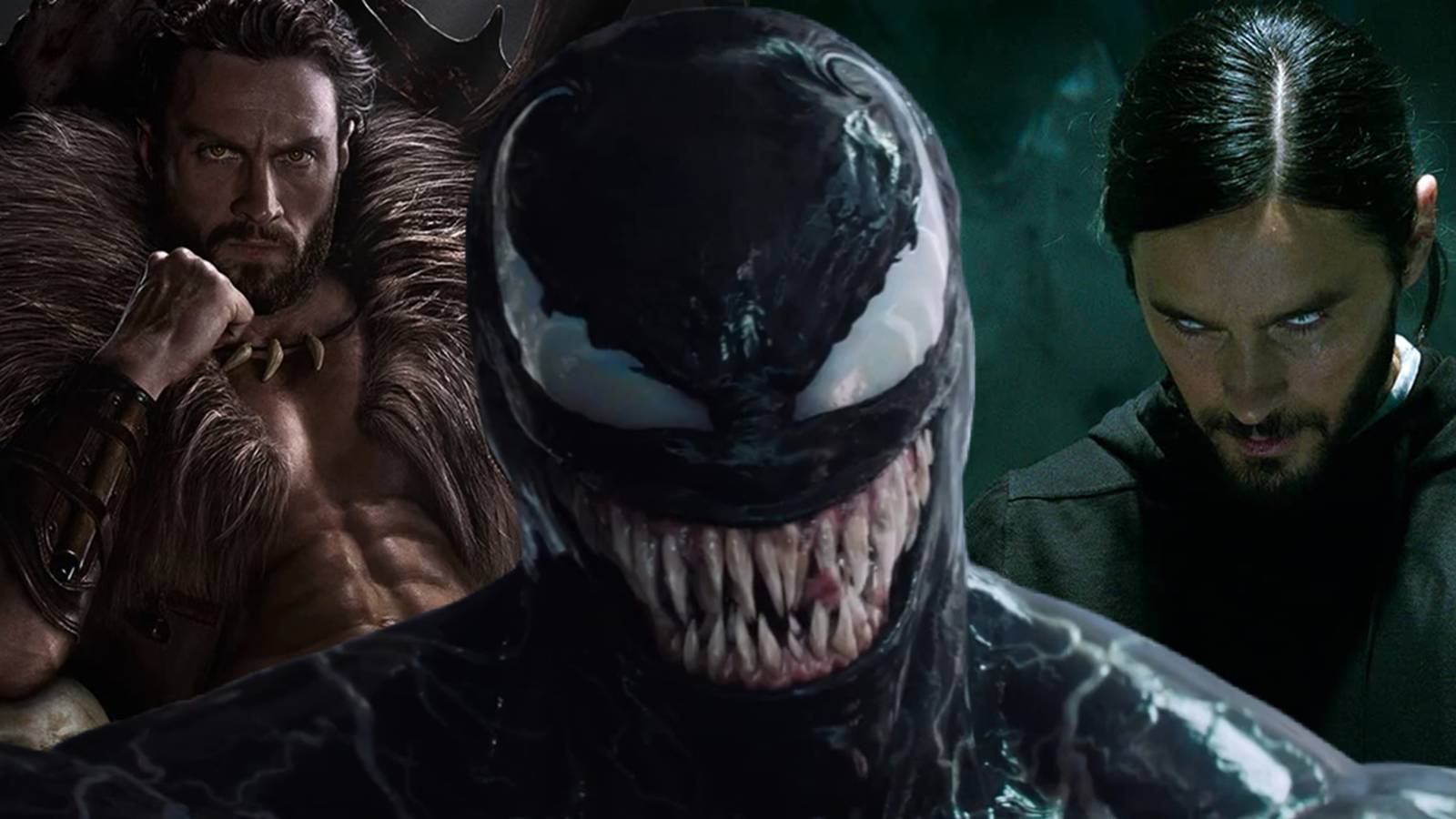 Collage of Kraven, Venom, and Morbius