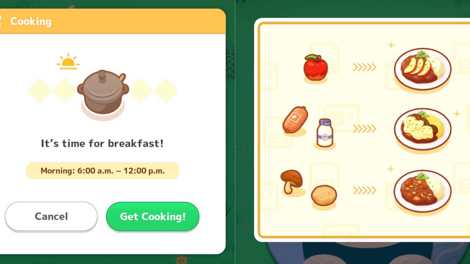 cook dish breakfast pokemon sleep