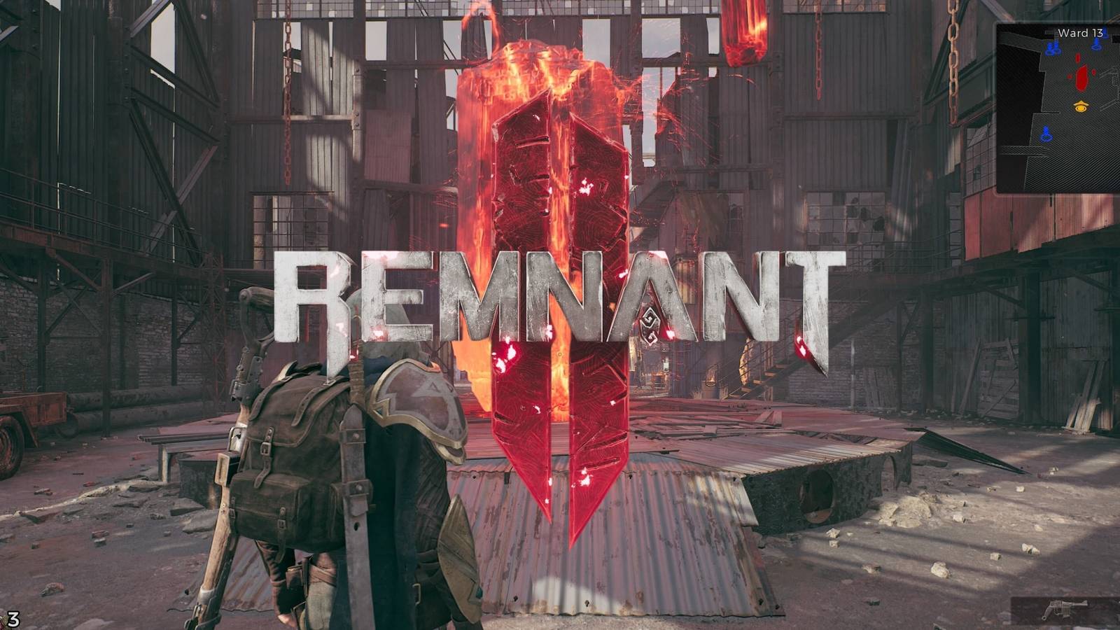 A player standing in front of Ward 13's World Stone in Remnant 2