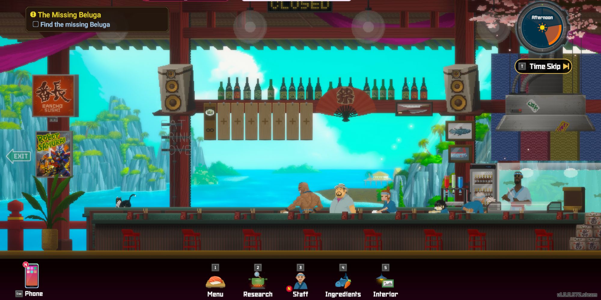 A screenshot of Banchos restaurant during the day in Dave the Diver