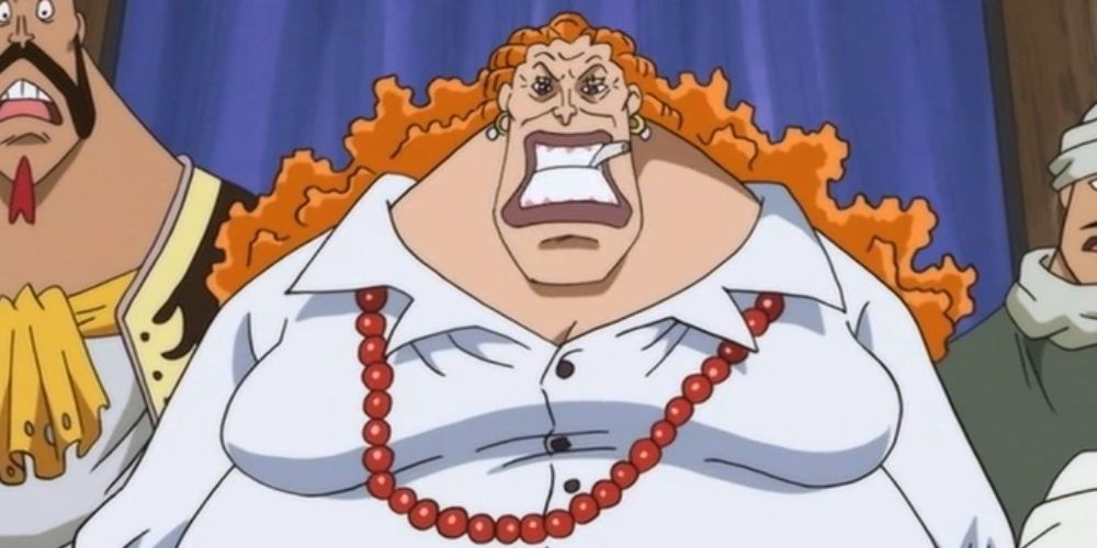Curly Dadan with her squad of bandits in the One Piece anime