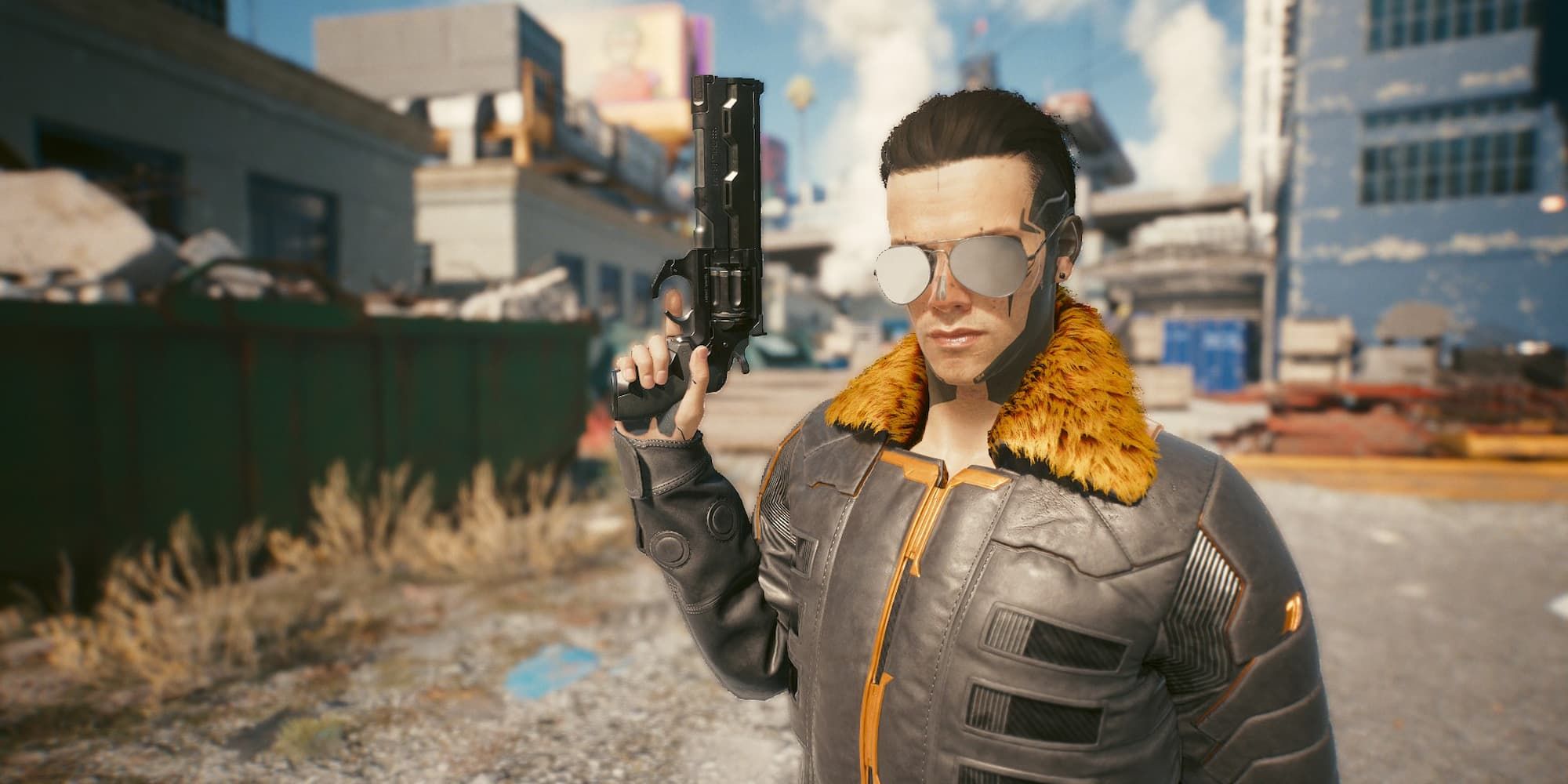 V with a revolver in Cyberpunk 2077