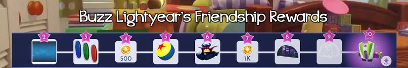 Buzz Lightyear Friendship Rewards in Disney Dreamlight Valley.
