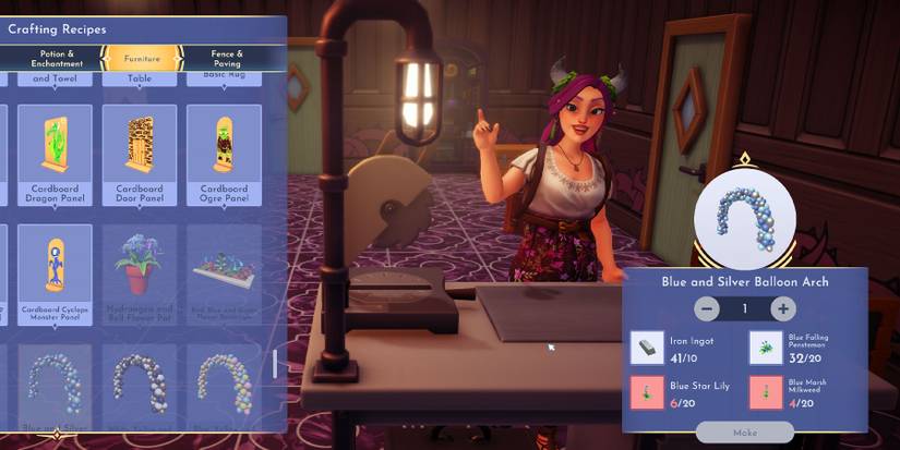 Crafting balloon arch in Disney Dreamlight Valley