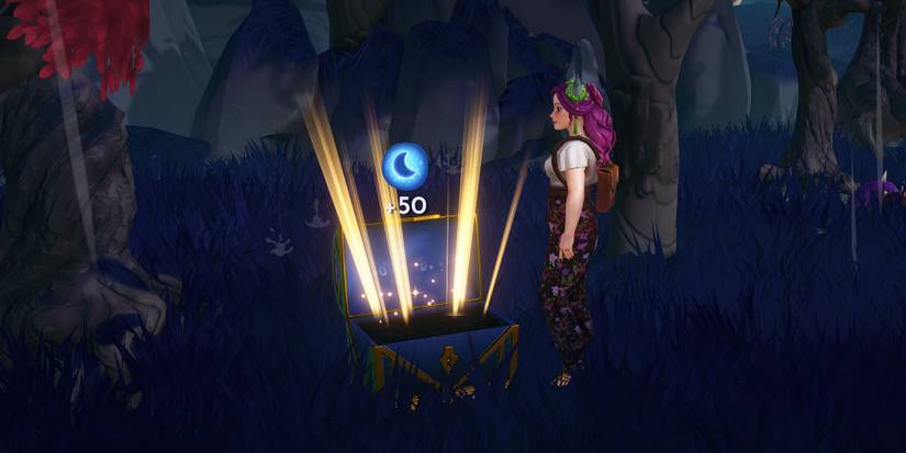 Blue Moonstone Chest in Disney Dreamlight Valley.