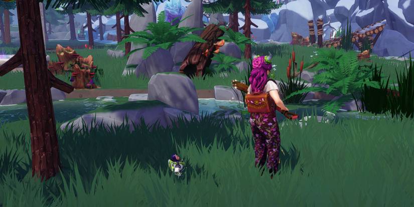 Digging in Forest of Valor with Buzz Lightyear in Disney Dreamlight Valley.